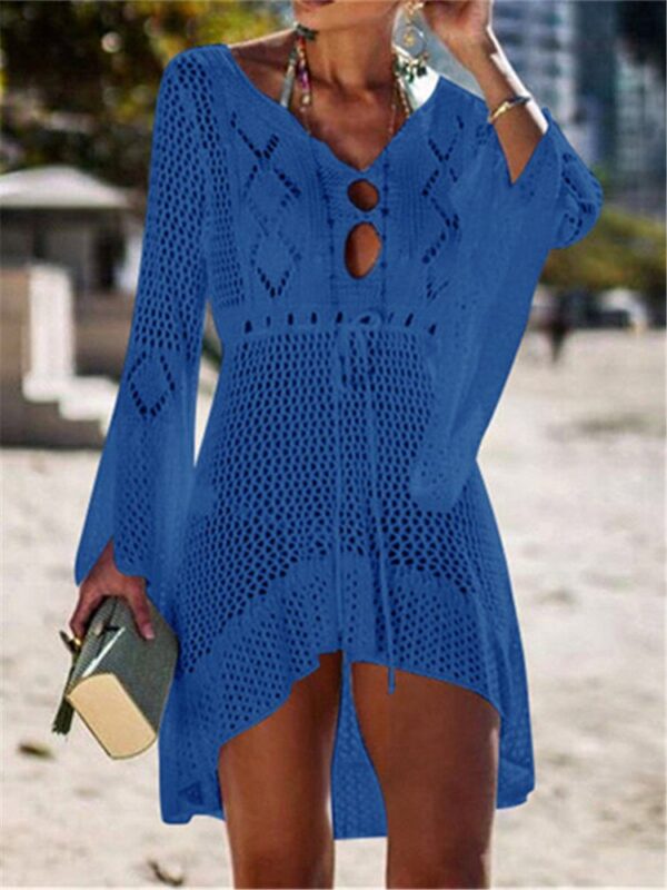women's mesh crochet tunic cover-up