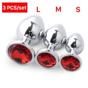 3 Pcs/set Metal Anal Butt Plug for Women/Men/Couples