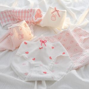 5 Pcs/Set Cotton Mid Waist Seamless Breathable Underpants