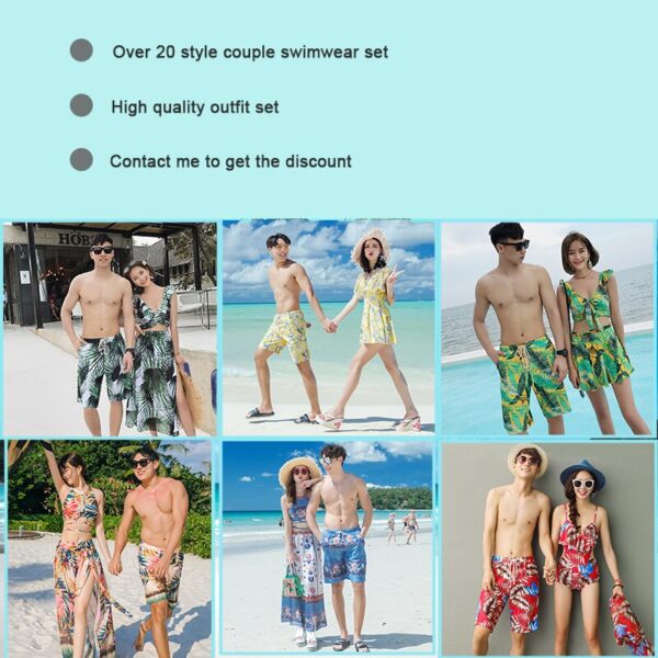 couples matching swimwear and cover-up