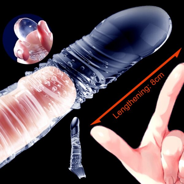 reusable soft elastic penis sleeve extension