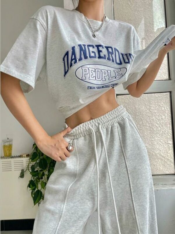 women's white casual joggers Harajuku hip hop sweatpants