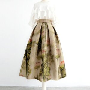 High-End Jacquard Hollow Out Elastic Waist Skirt