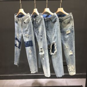 High Waist Loose Straight Denim Ankle-length Harem Jeans