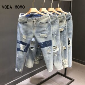 High Waist Loose Straight Denim Ankle-length Harem Jeans