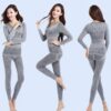 ladies body shaped slim thermal winter grey long johns