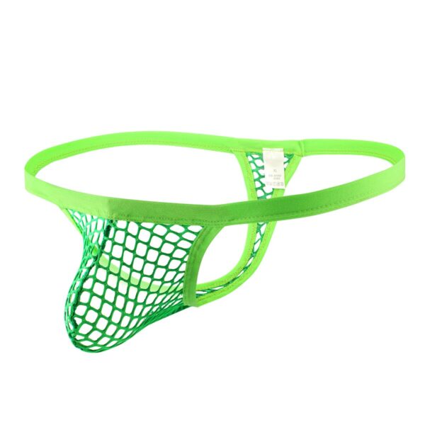 green low rise mesh g-string t-back thong for men