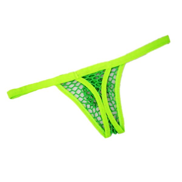 green low rise mesh g-string t-back thong for men