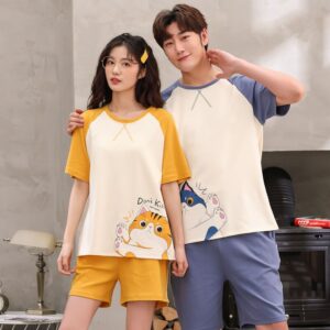 Couples 100% Cotton Short-sleeved Sleepwear