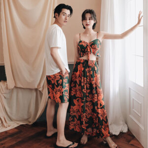 Couple Retro Swimsuit Set