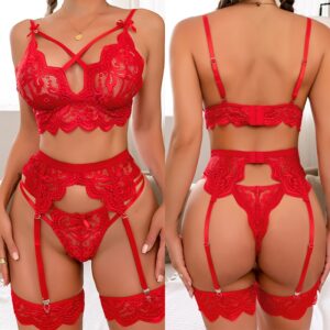 Sexy Erotic 3pcs See-Through Lingerie Sets