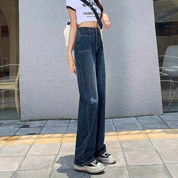 women's high waist vintage straight leg denim jeans