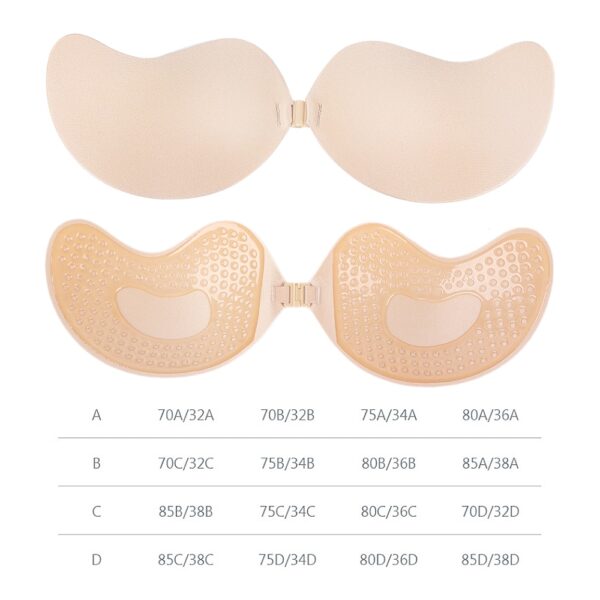 invisible push-up backless strapless bra size chart