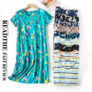 Women’s Plus Size Cute Cartoon Printed Nightdress
