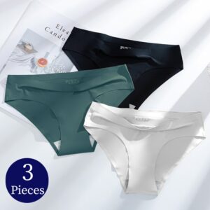 3 Pcs/Set Solid Colours Breathable Seamless Underwear