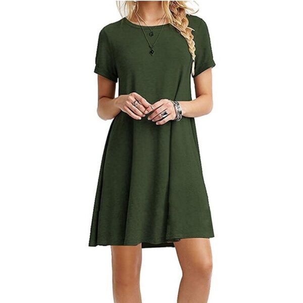green casual boho mini beach dress