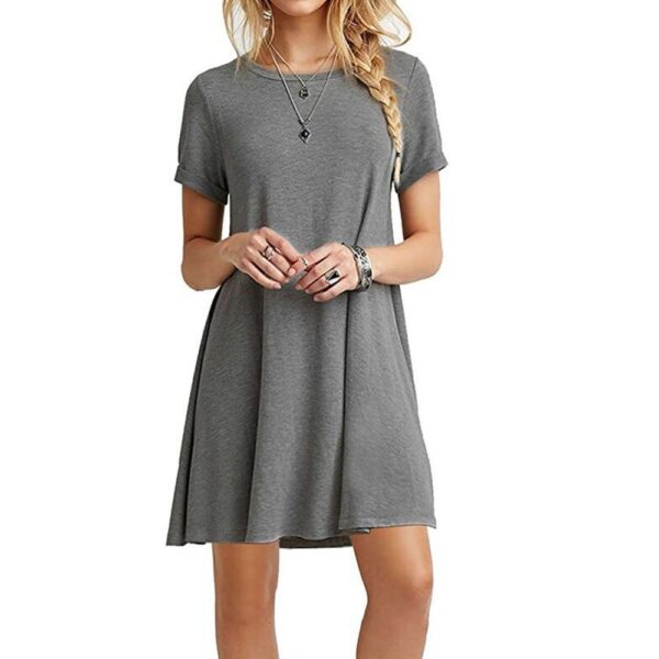 grey casual boho mini beach dress