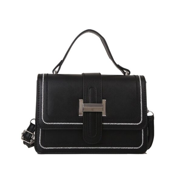women's vintage square shoulder bag black