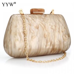 Cute Acrylic Clutch Handbag Evening Shoulder Bag with Chain