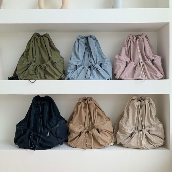 women's drawstring nylon backpack 6 colours