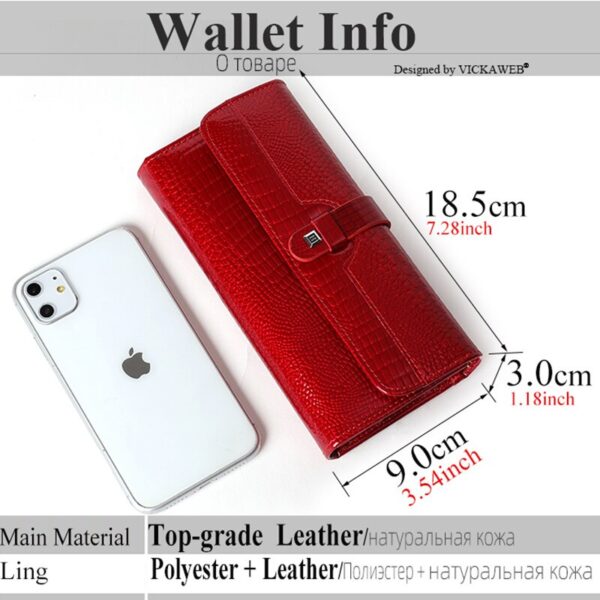 women's long leather wallet size chart