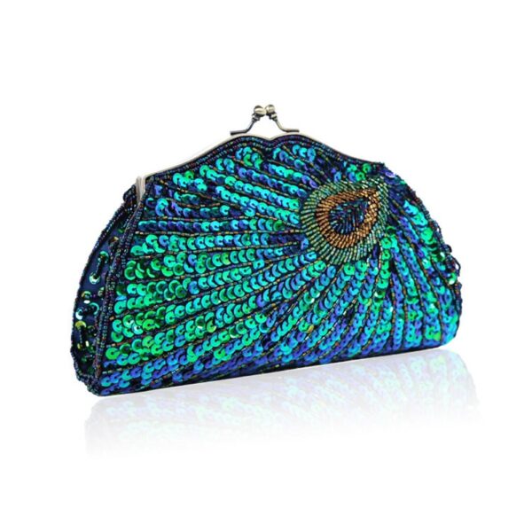 peacock pattern clutch/evening bag