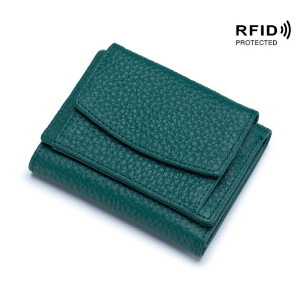 small ladies genuine leather wallet green