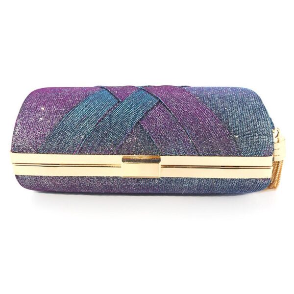 multicolour clutch evening bag with chain for women