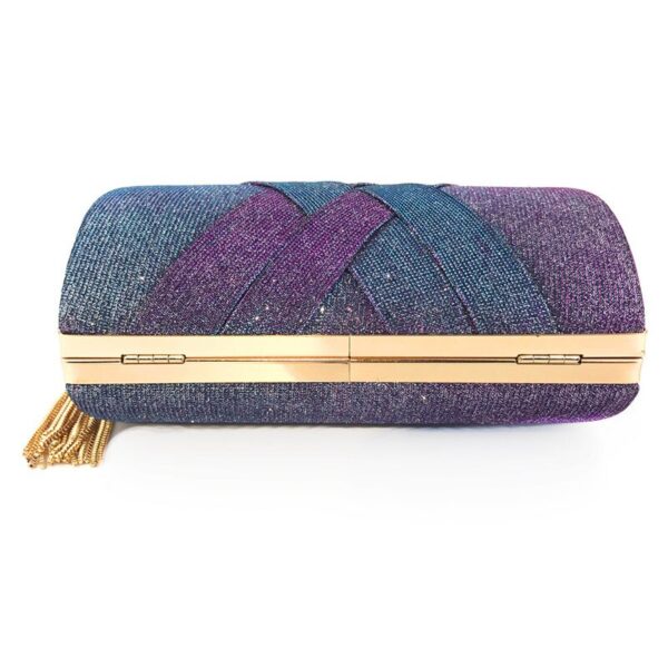 multicolour clutch evening bag with chain for women