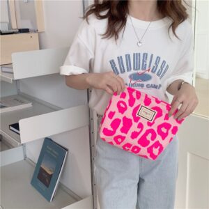 Pink Leopard Print Women’s Cosmetic Bag