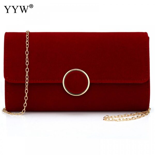 red retro velvet evening bag for women