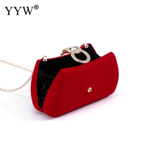 women's red moon clutch bag