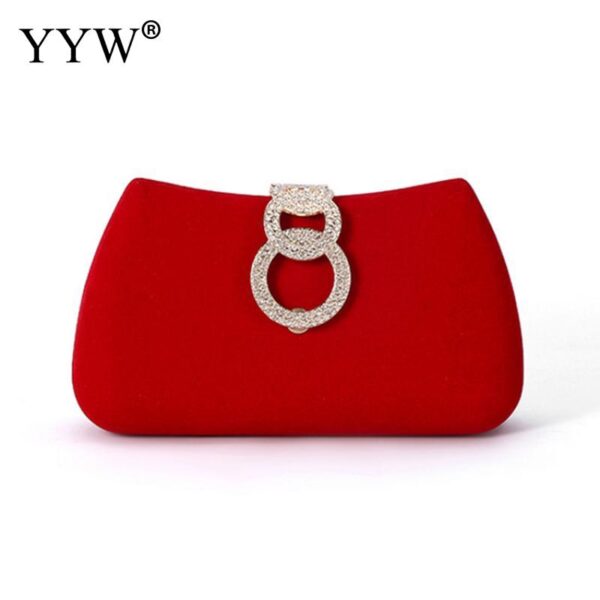 women's red moon clutch bag