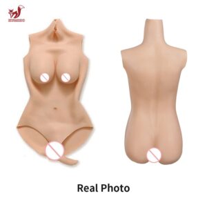 Silicone Bodysuit No Arm Sissy Breast Forms for Crossdresser