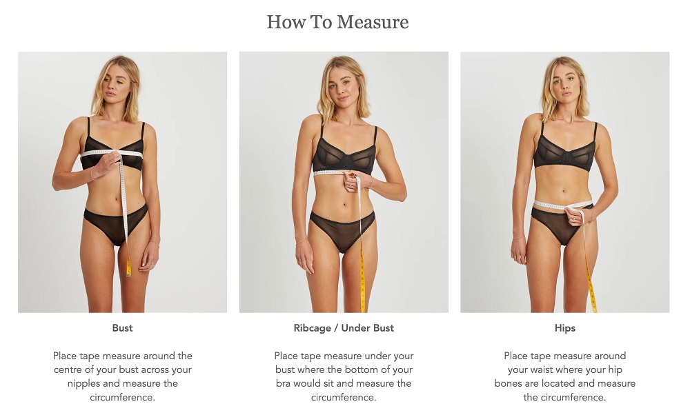 how to measure your body for women's lingerie