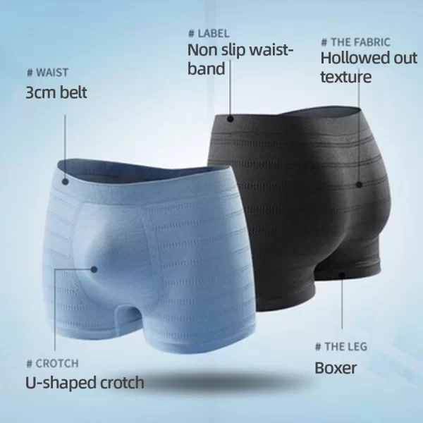 men's organic cotton seamless boxer underwear blue, black