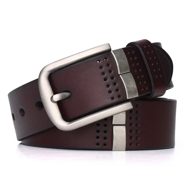 men's brown genuine leather belt