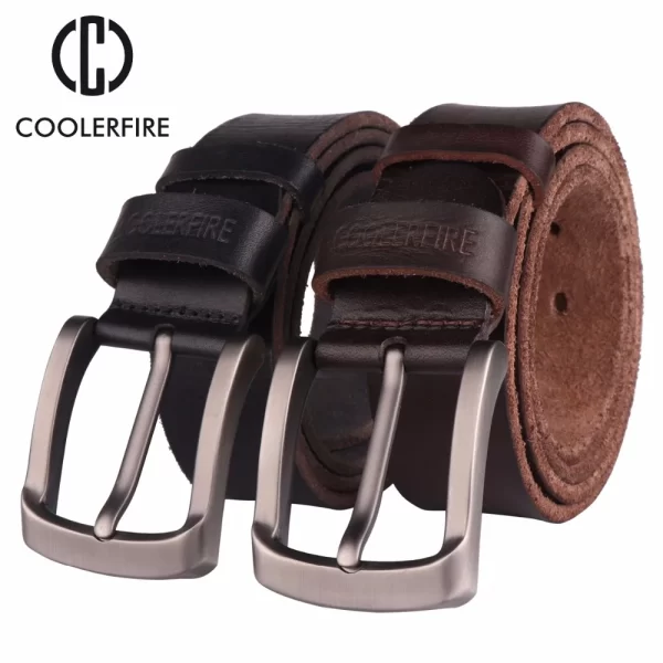 men's brown/black leather belt