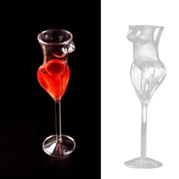 Transparent Naked Girl Body Wine Glass