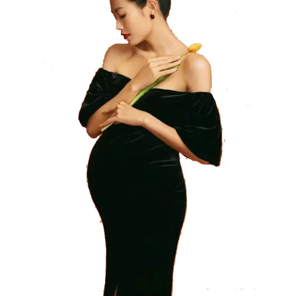 Black Maternity Evening Dress for Pregnant Women