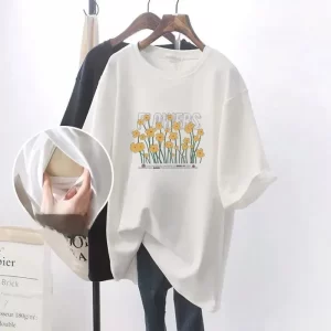 Short-Sleeve Breastfeeding Maternity T-shirt