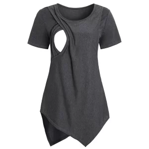 Short Sleeve Casual Soft Maternity Nursing T-Shirt