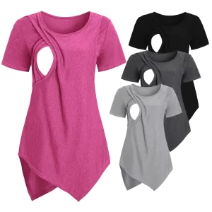 Short Sleeve Casual Soft Maternity Nursing T-Shirt
