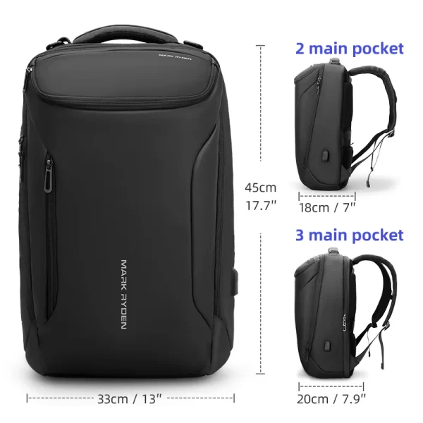 Men's Spacious Laptop Travel Backpack with USB Port