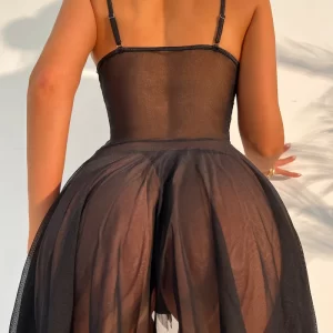 Women’s Lace Sexy Crotchless Lingerie with Hollow Bra Set