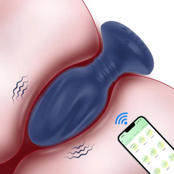 Unisex APP Vibrating Anal Butt Plug Sex Toy for Adults