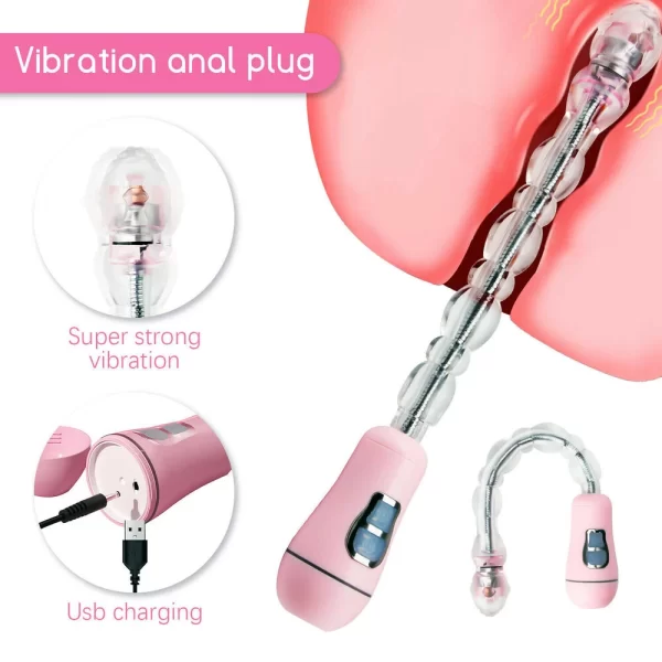 Unisex Anal Beads Vibrator Masturbate Sex Toy