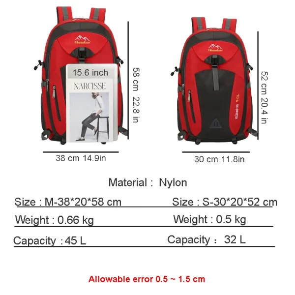 Unisex Waterproof Casual Outdoor Travel Backpack
