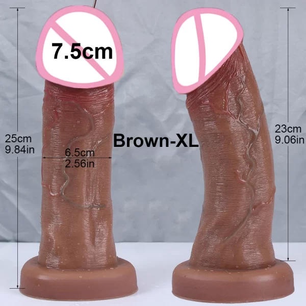Realistic Big Glans Brown Penis/Dildo