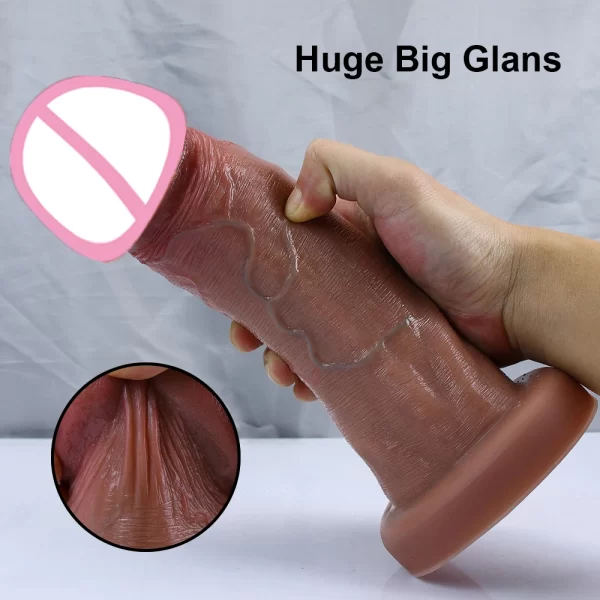 Realistic Big Glans Brown Penis/Dildo